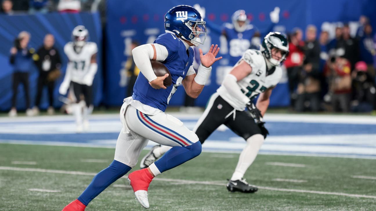 Giants draft gems Jaxson Dart, Cam Skattebo show immediate-impact potential in Thursday's 34-17 upset win over Eagles